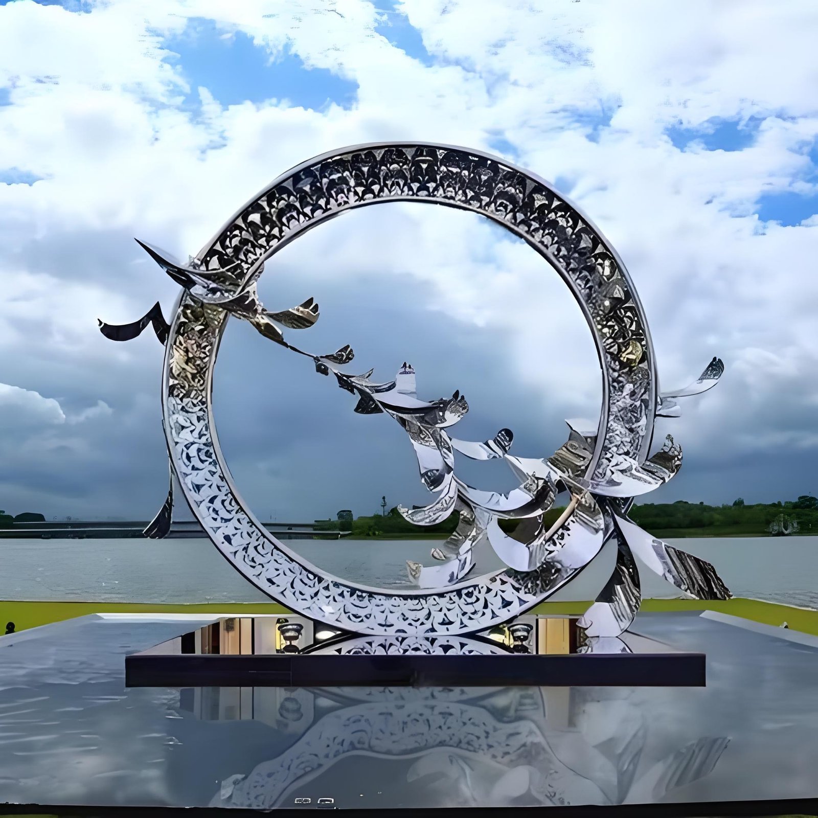 Pierced koi circle