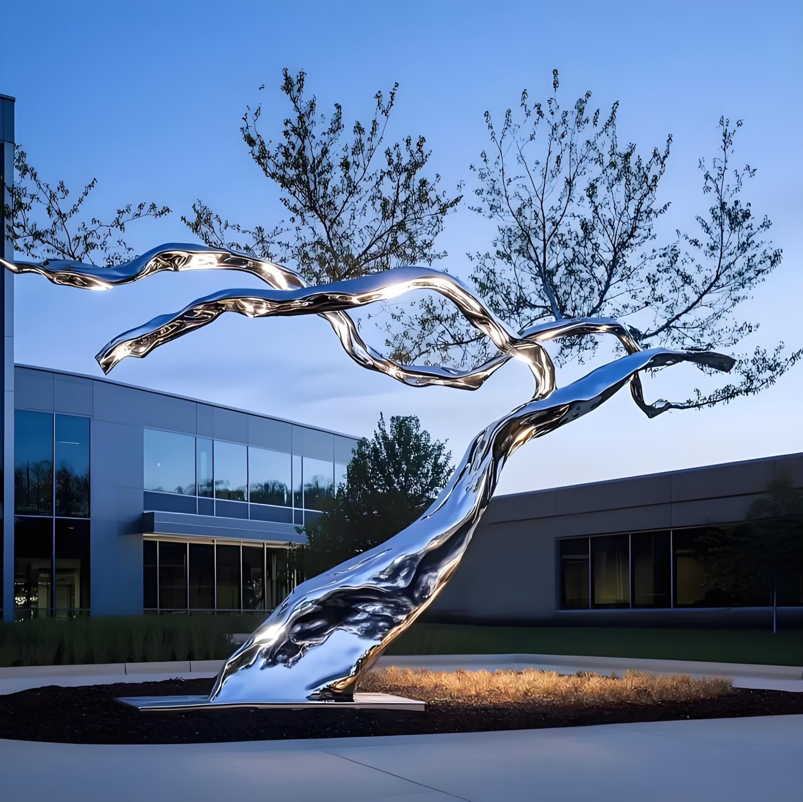 Mirrored landscape tree