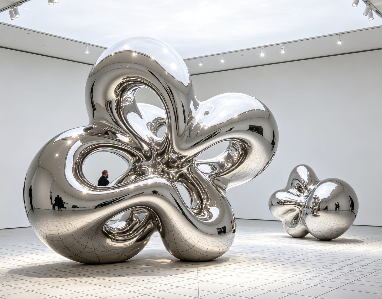 Giant cloud sculpture pair