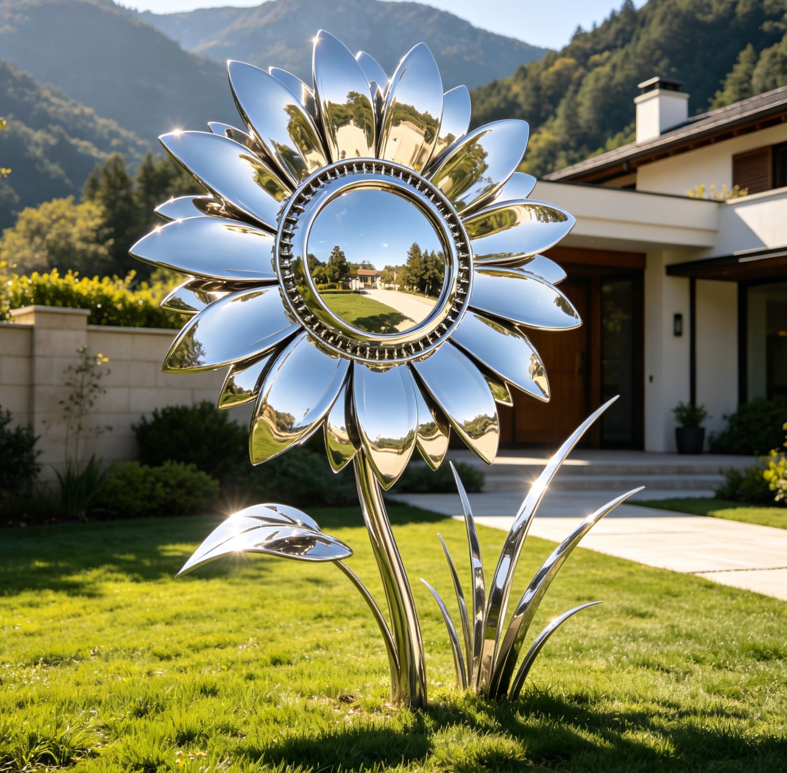 Mirrored sunflower