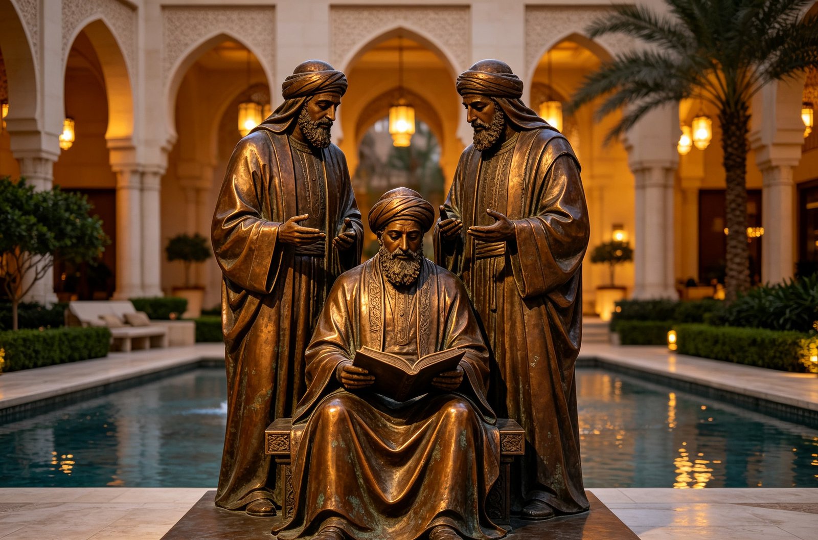 Three bronze scholars